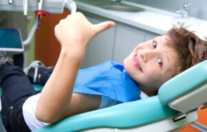Young boy in a dental surgery